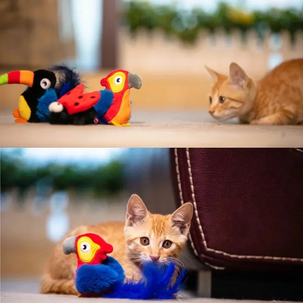 Vealind Vocal Cat Toys Series Natural Simulation Multi-species Prey Mice Birds Self Hi Kitty Toy