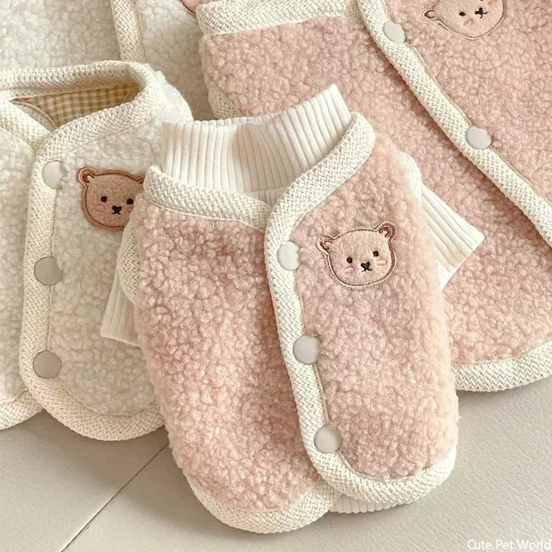 INS Winter Warm Dogs Clothes Vest Cute Puppy Sweater Thickened Clothing for Small Medium Dogs Jacket French Bulldog Apparel 강아지옷