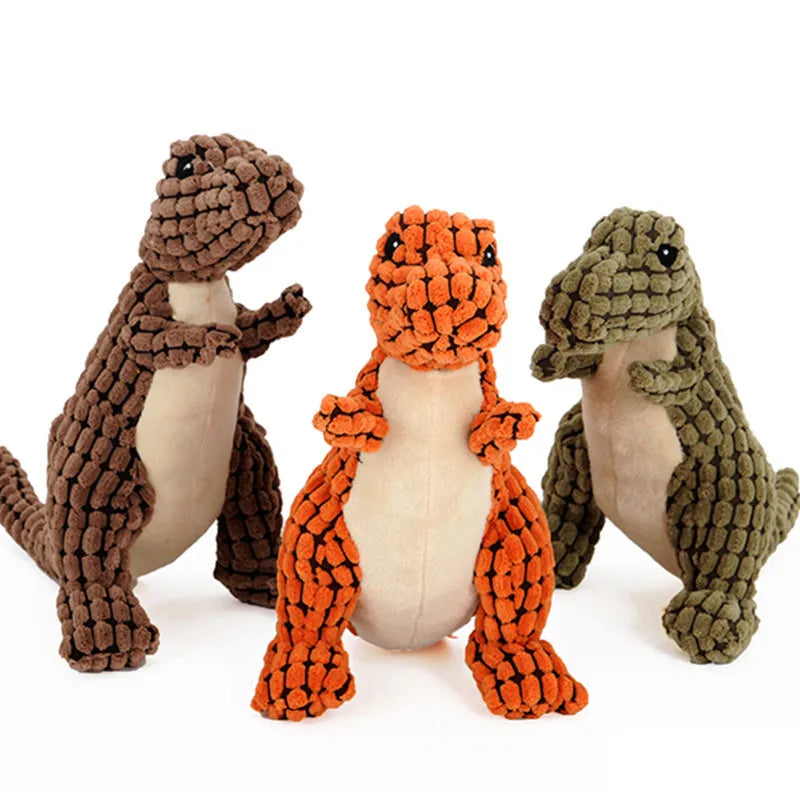 HOOPET Dog Toy VIP Link Indestructible Plush Dinosaur Chew Toys Squeaky Stuffing Pet Supplies for Small Big Dogs