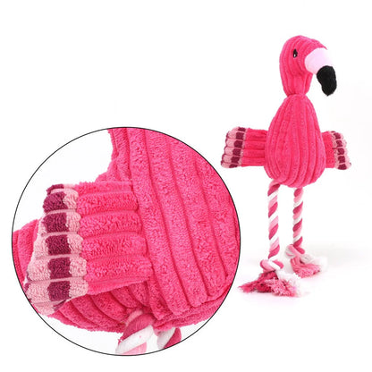 Cute Plush Flamingo Pet Dogs Bite Chew Toys Chihuahua/Yorkshire/Bulldog/Pug/Corgi Small Dog Interactive /Squeaky Sound Toy