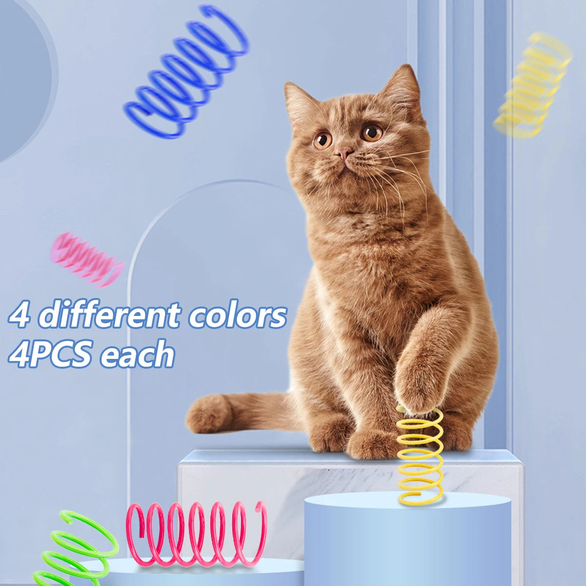 80pcs Cat Spring ToysColorful Cat Coil Toy Durable Plastic Spiral Spring Cat Toy Interactive Cat Toy Creative Cat Activity Toy