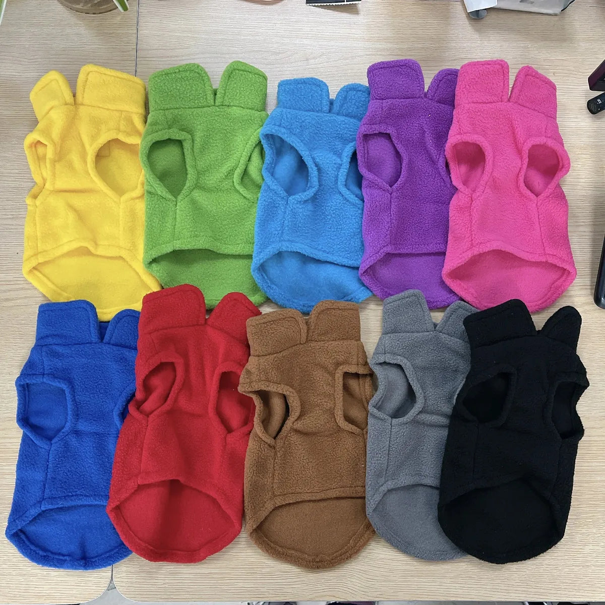 Warm Fleece Pet Clothes Solid Color Coat For Small Medium Dog Soft Cat Puppy Shirt Jacket Teddy Bulldog Chihuahua Winter Outfit