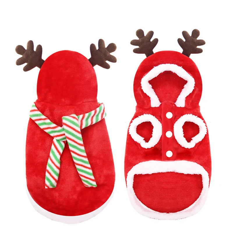 Dog Christmas Clothes Autumn Winte Soft Flanne New Year Pet Clothes for Small Medium Dogs Chihuahua Costume Christmas Dog Coats