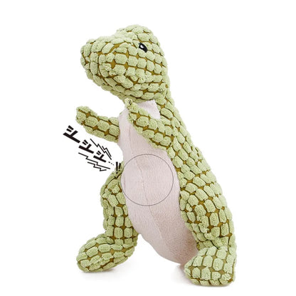 Animals Shape Squeaky Toys Plush Dog Toy Cute Bite Resistant Corduroy Dog Toys for Small Large Dogs Puppy Pet Dog Accessories