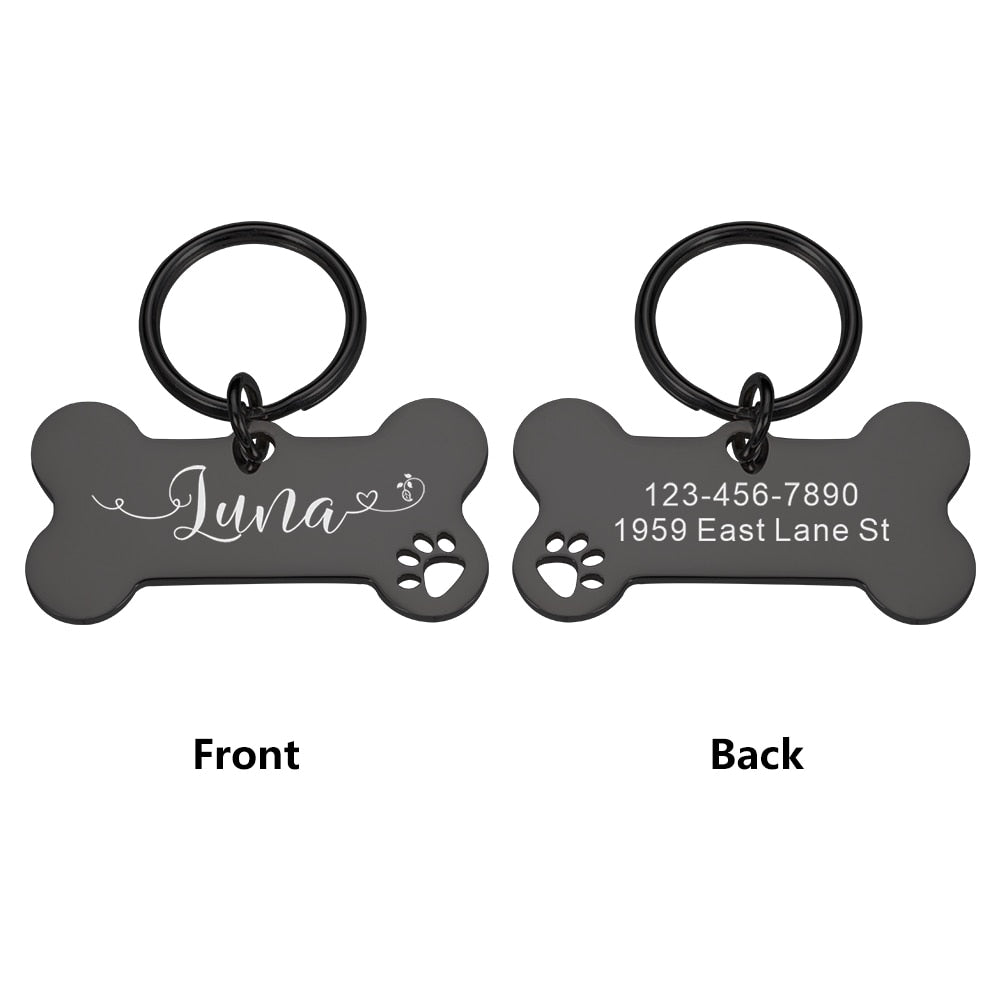Pet Tags Shiny Steel Nameplate Pet Accessoires
