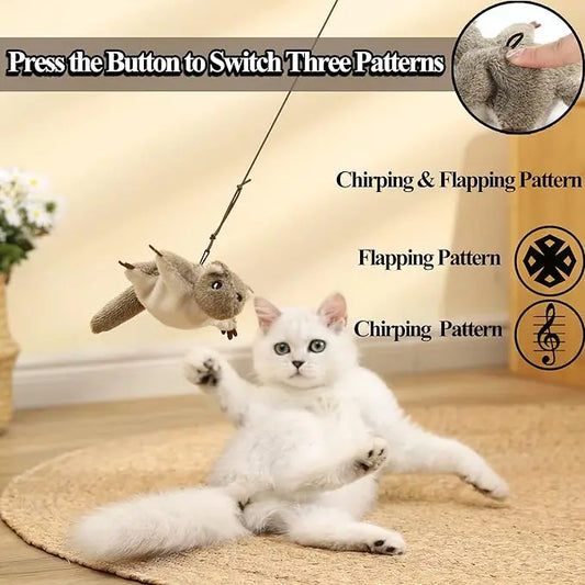 Vealind Cat Toys Hanging Door Flapping Flying Mouse Electronic Kitten Toys Interactive, USB Rechargeable Kitty Play Chase Exerci