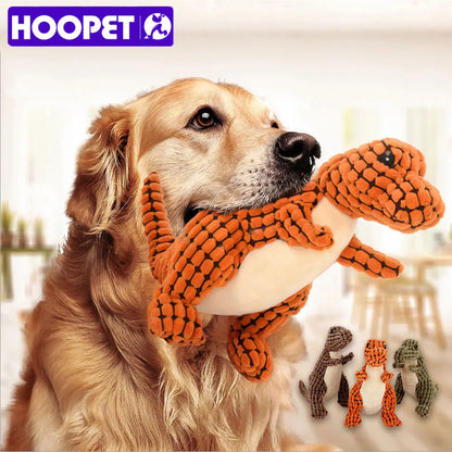 HOOPET Dog Toy VIP Link Indestructible Plush Dinosaur Chew Toys  Squeaky Stuffing Pet Supplies for Small Big Dogs