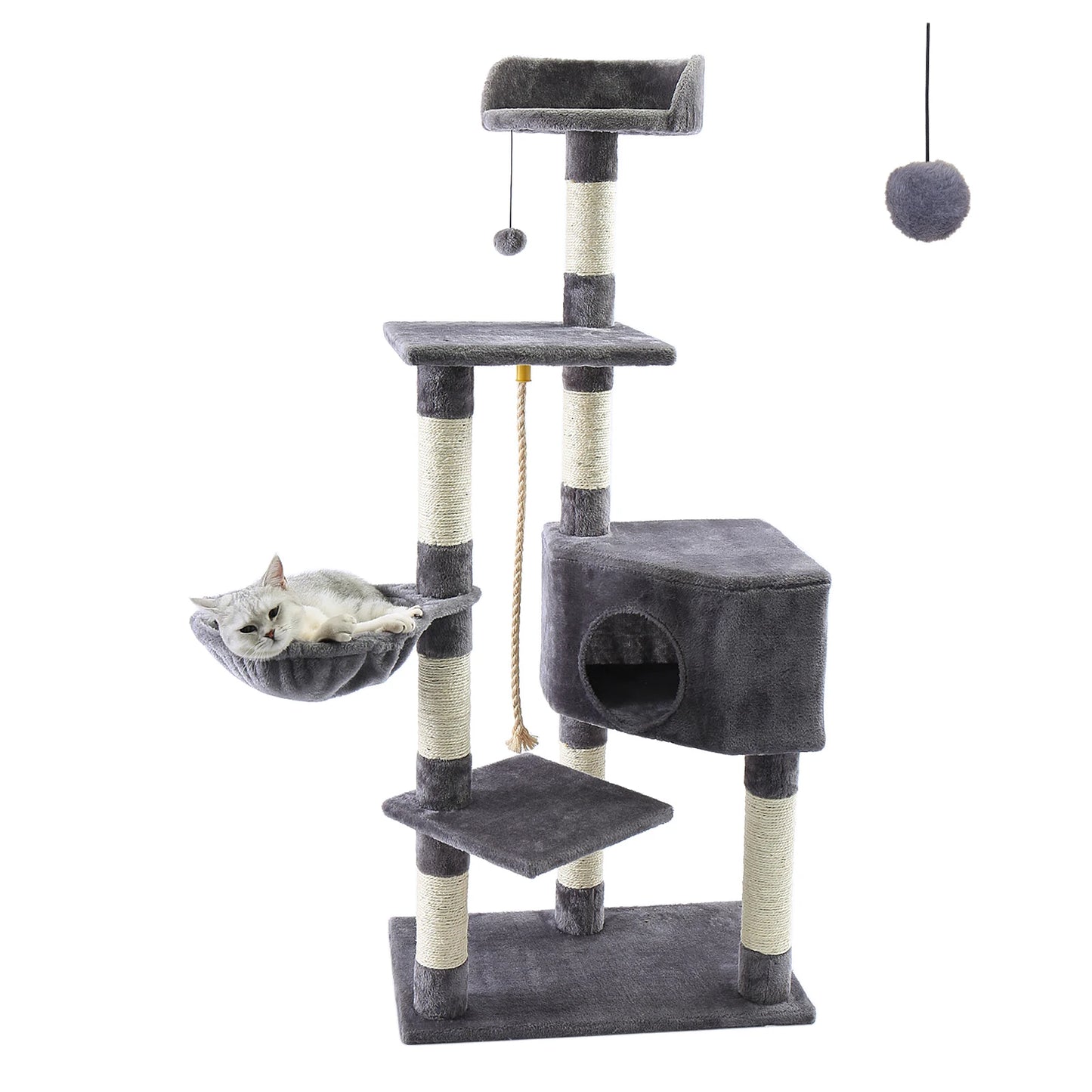 Cat Tree Cat Scratching Post Natural Sisals Kitten Toy Activity Tower Condo Stand Luxury Furniture for Small Medium Cats