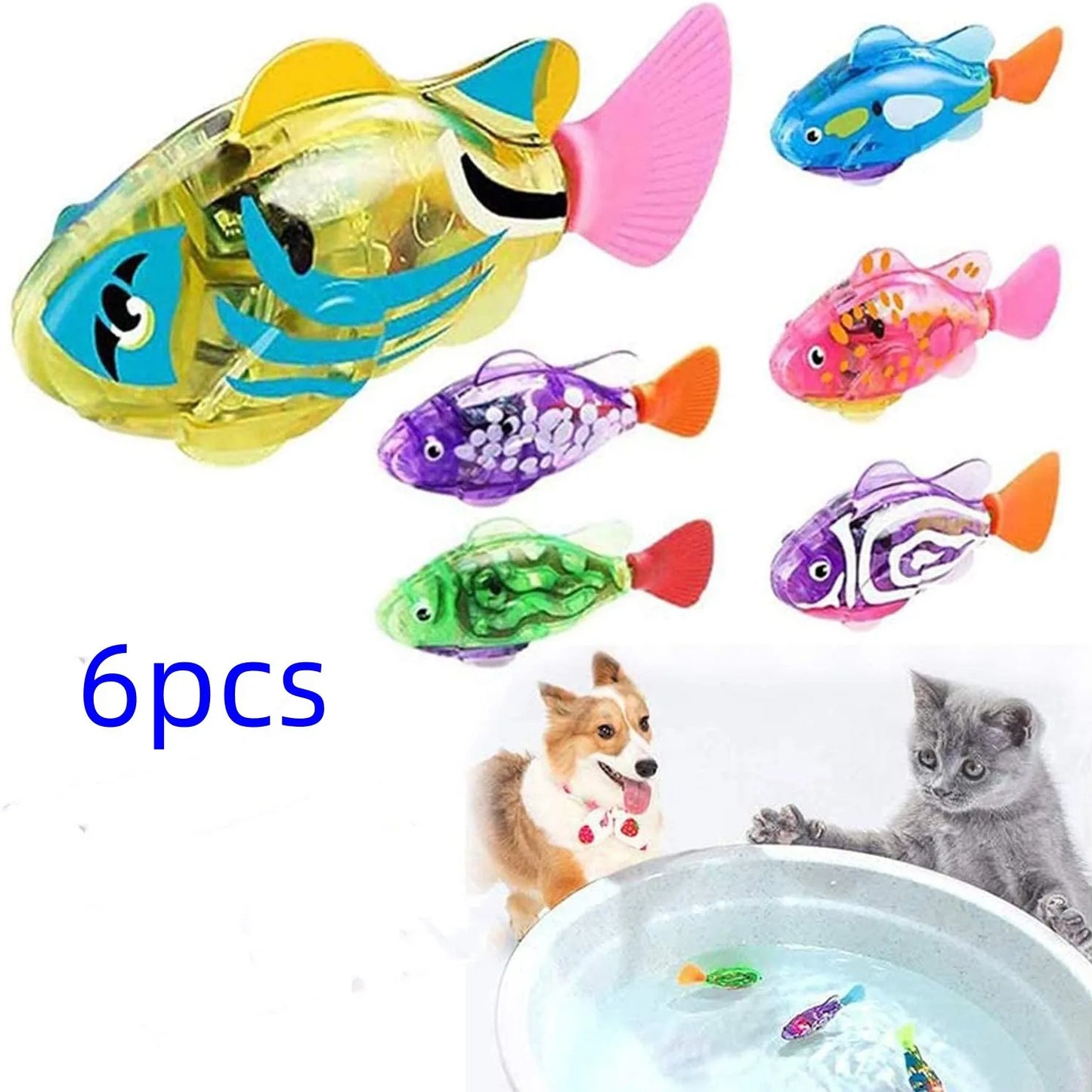 Cat Toys Cat Interactive Electric Fish Toy Pets Indoor Water Play Fish Toys With LED Lights Accessories Cats Pet For Supplies