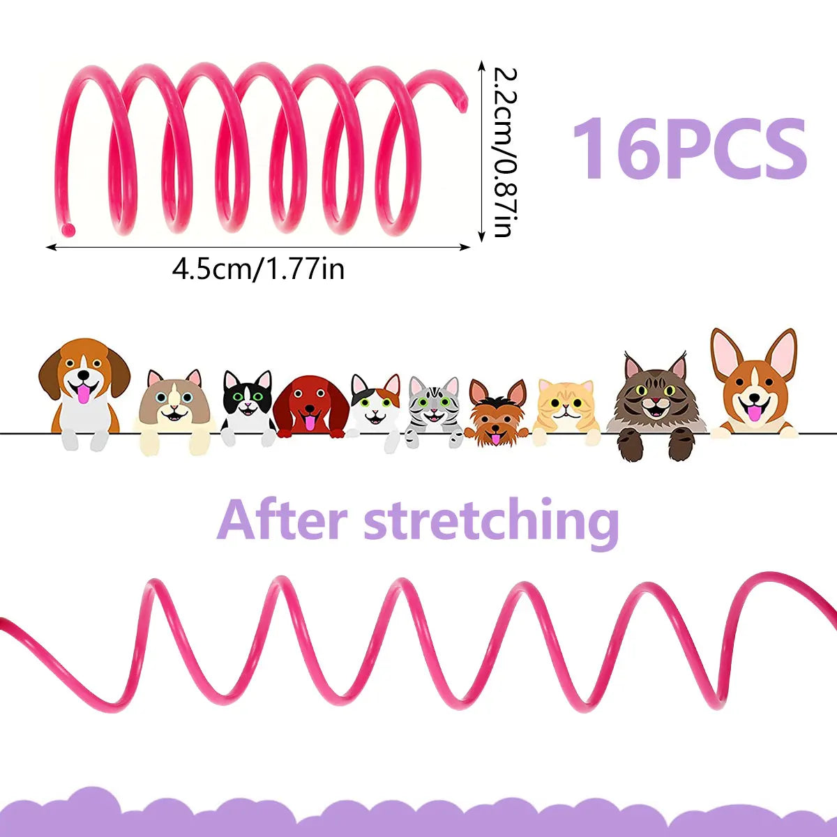 80pcs Cat Spring ToysColorful Cat Coil Toy Durable Plastic Spiral Spring Cat Toy Interactive Cat Toy Creative Cat Activity Toy