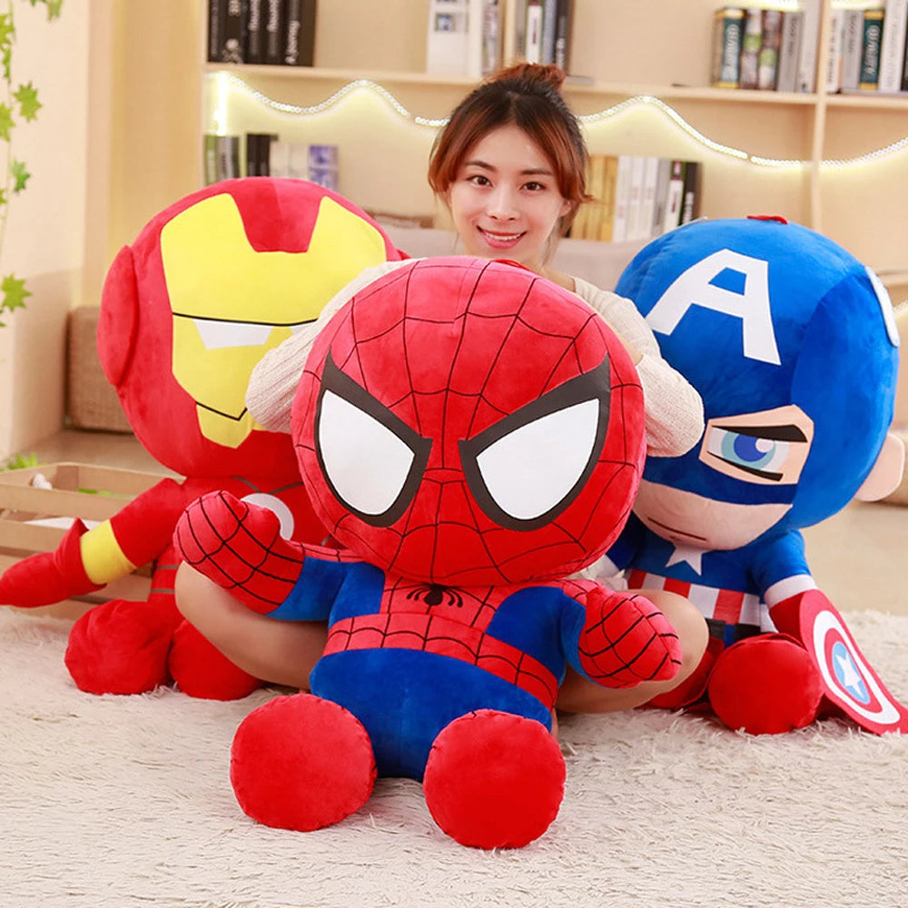 Disney Marvel Avengers Soft Stuffed Captain America Iron Man Spiderman Plush Toys Movie Dolls Christmas Gifts for Kids Boys