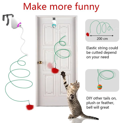 Electric Cat Toy Rope Automatic Teaser Cat String Toys Hanging Door Interactive Kitten Game Toy Random Swing Cat Catching Sticks