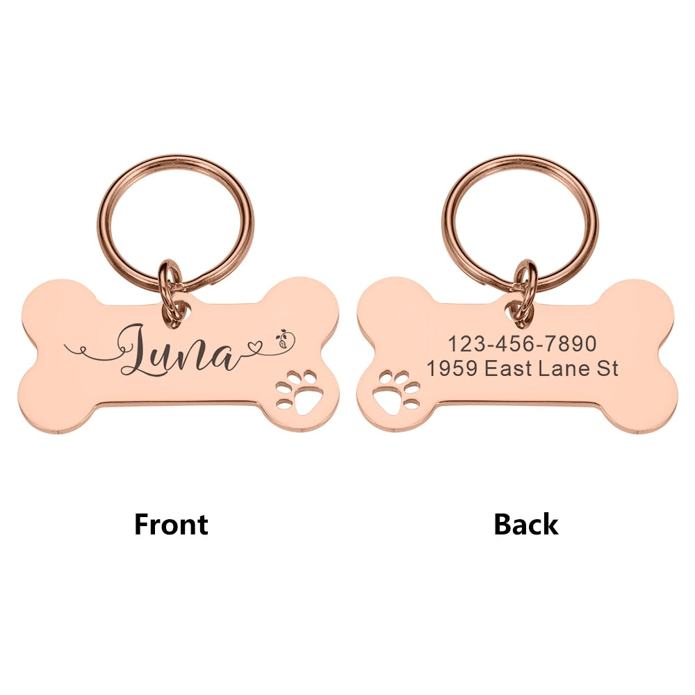 Pet Tags Shiny Steel Nameplate Pet Accessoires