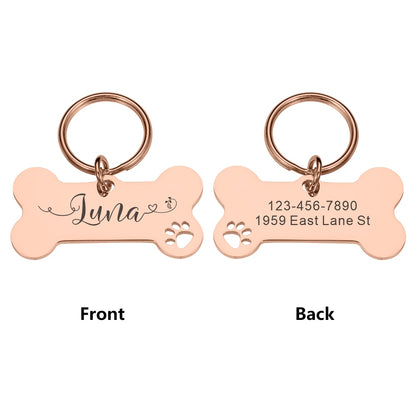 Pet Tags Shiny Steel Nameplate Pet Accessoires