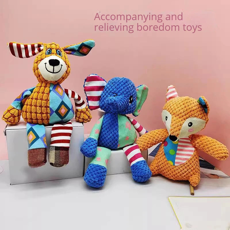 Pet Stuffed Doll Toy Squeak Dogs Plush Articles Teeth Bite Interactive Puppy Training Behavior Chew Games Indestructib Supplies