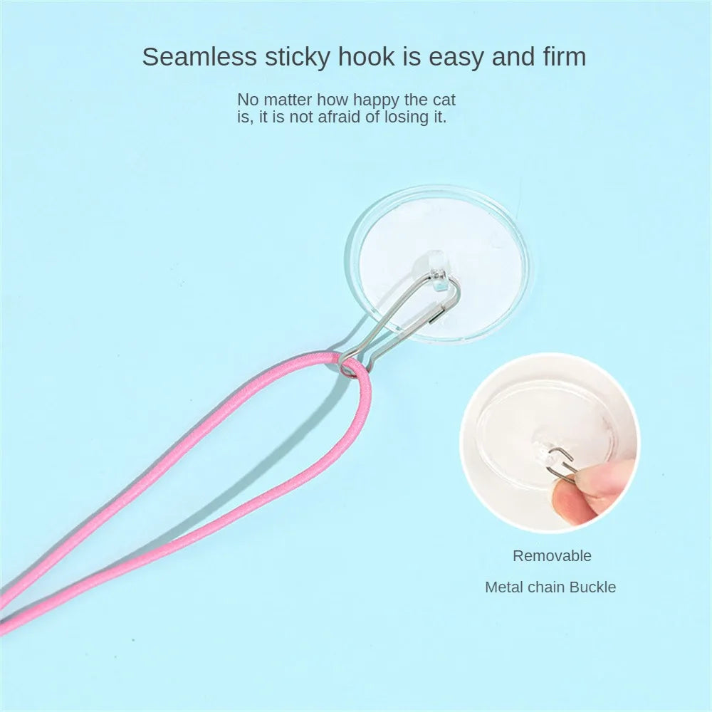 Cat Toy Swing Sticky Disc Elastic Hanging Door Teasing Cat Rope Long Rope Teasing Cat Cat Toy Cat Accessories Pet Kitten Toy