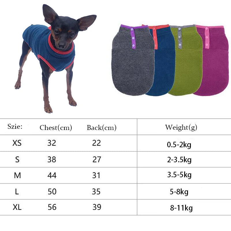 Winter Dog Clothes Soft Fleece Warm Puppy Cat Vest For Small Dogs Shih Tzu Chihuahua Jacket Pug French Bulldog Coat Pet Costume