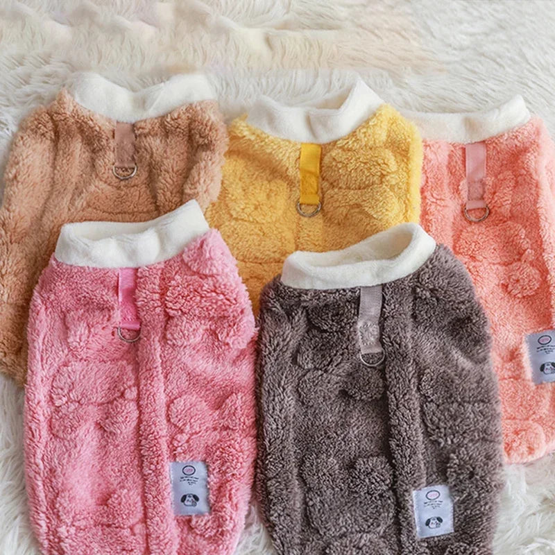 Soft Fleece Dog Clothes Winter Warm Puppy Kitten Pullover Pet Clothes for Small Dogs Chihuahua Bulldog Apparel Sweater for Dogs