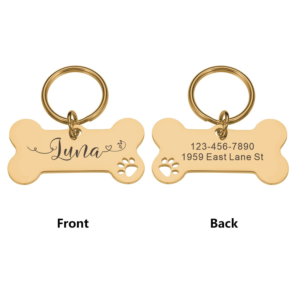 Pet Tags Shiny Steel Nameplate Pet Accessoires