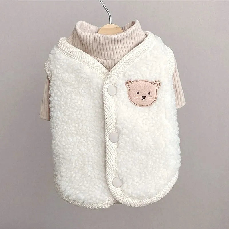 Dog Coat Puppy Fleece Winter Clothes Dogs Hoodie Pet Warm Pullover Jackets with Leash Hole Doggie Soft Pajamas Cat Apparel