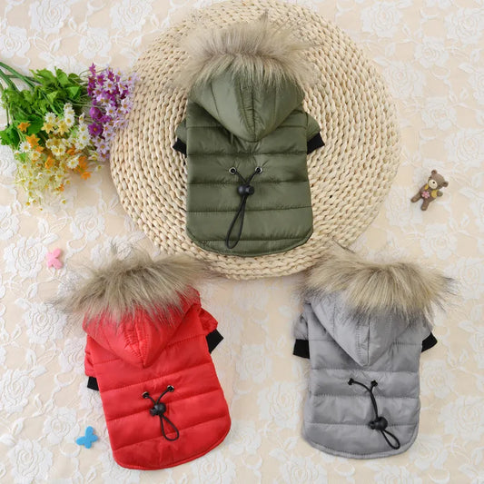 Dog Coat Small Dog Jacket Windproof Warm Padded Down Hoodie Snowsuit Fashion Winter Dog Clothes for Cat Puppy Chihuahua Yorkie