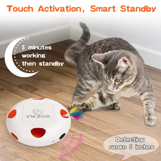 INKZOO Cat Toys, Interactive Cat Toys for Indoor Cats,  Smart Interactive Kitten Toy, Automatic 7 Holes Mice Whack-A-Mole