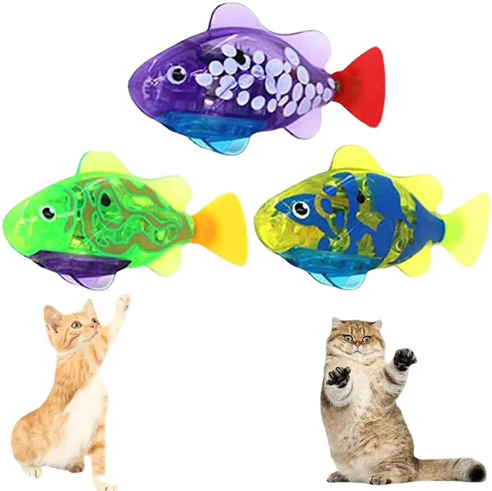 Cat Toys Cat Interactive Electric Fish Toy Pets Indoor Water Play Fish Toys With LED Lights Accessories Cats Pet For Supplies