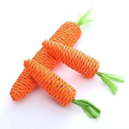 Pet Cat Toy Paper Rope Carrot Toy Built-in Bell Small Animals Cute Interactive Pet Toy