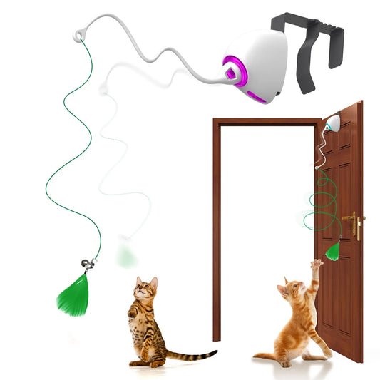 Electric Cat Toy Rope Automatic Teaser Cat String Toys Hanging Door Interactive Kitten Game Toy Random Swing Cat Catching Sticks