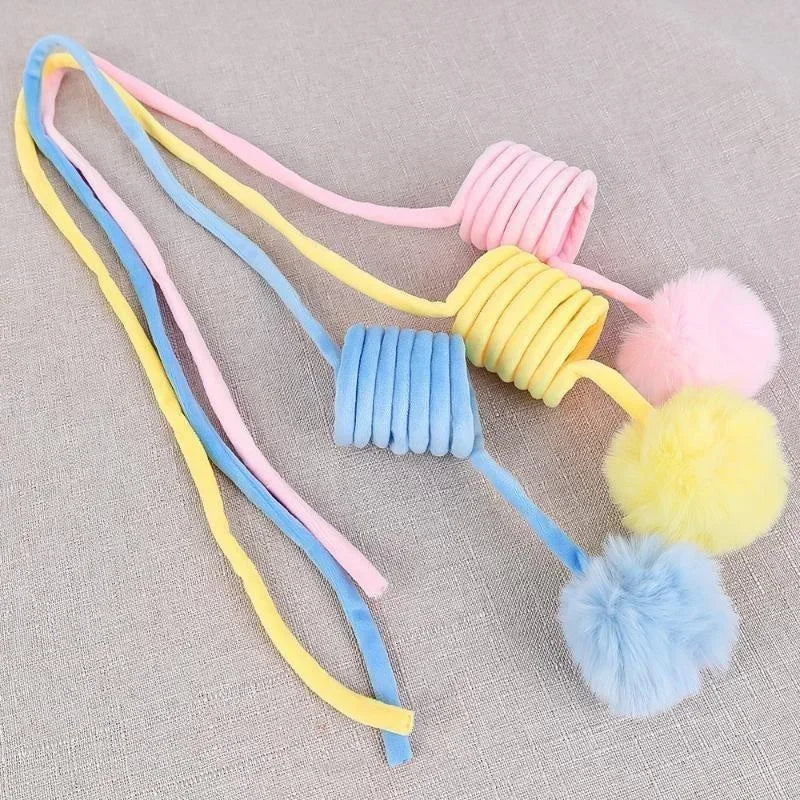 Pet Toy Interactive Cat Toys Funny Cat Stick Spring Rope Ball Plush Toy Interactive Play Training Toys Cats Supplies
