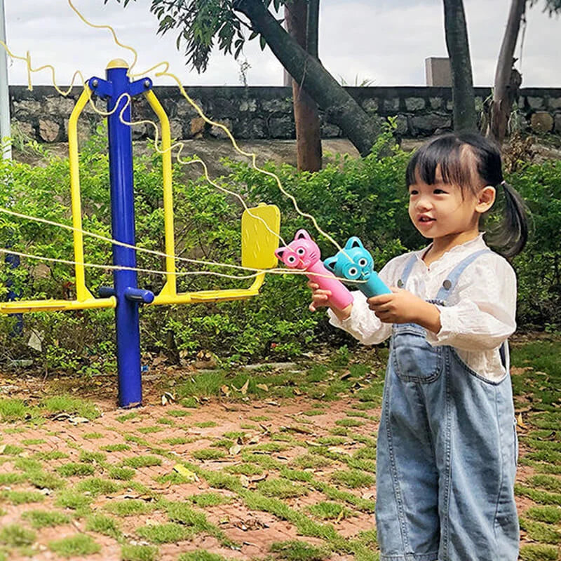 Electric Rope Transmitter Propeller Decompresses Toy Fun String Launcher Controller Flying Teases Cat Zipstring Kids Xmas Gifts