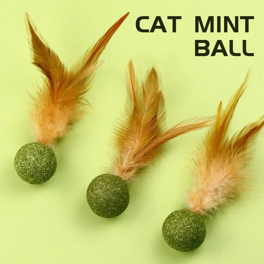 Pet Catnip Toys Edible Catnip Ball Safety Healthy Cat Mint Cats Home Chasing Game Toy Products Clean Teeth Cat Mint Ball