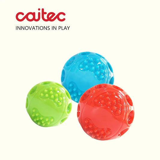 CAITEC Dog Toys Squeaking Bouncing Ball Durable Floatable Springy Pet Toys Squeaky Ball Bite Resistant for Small to Large Dogs