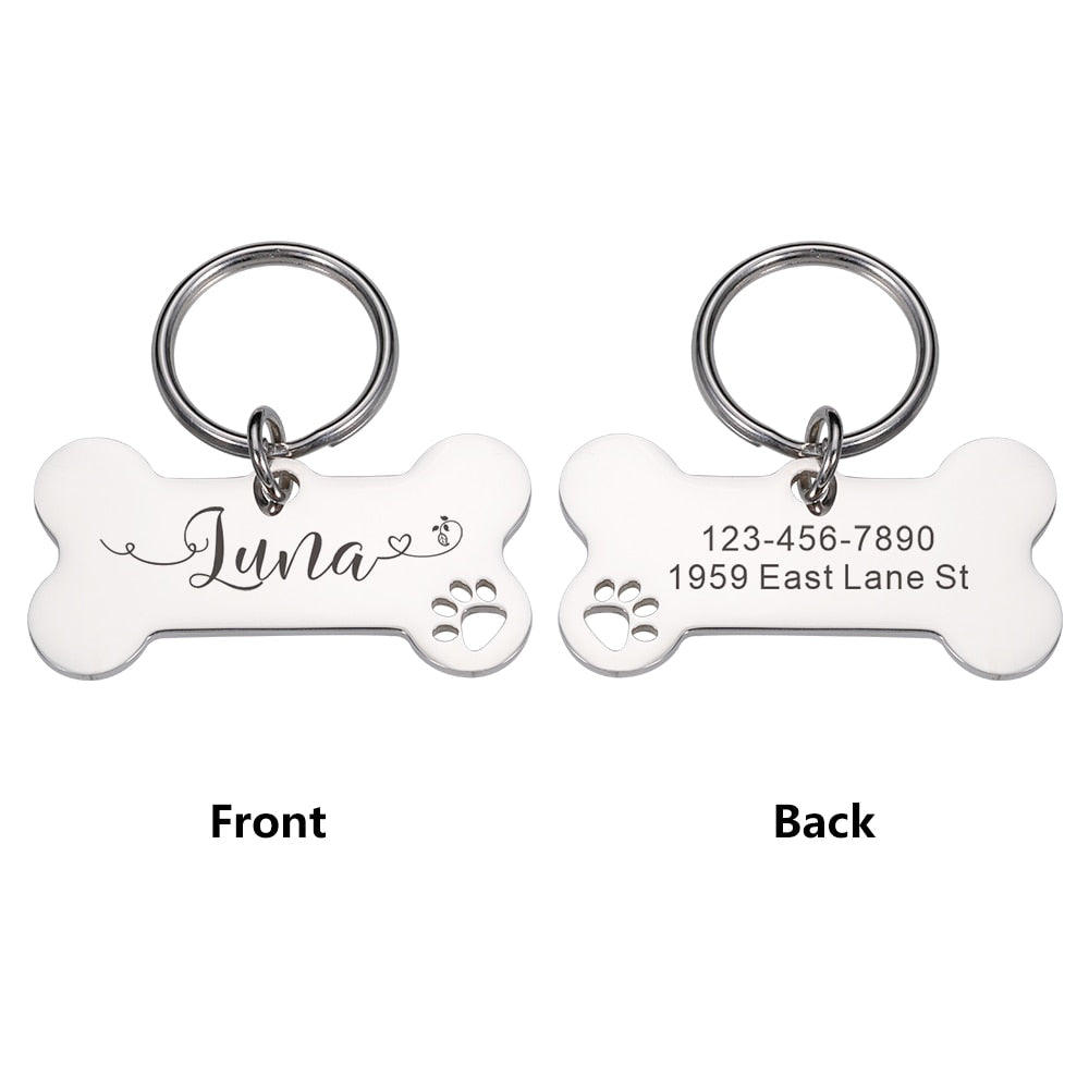 Pet Tags Shiny Steel Nameplate Pet Accessoires