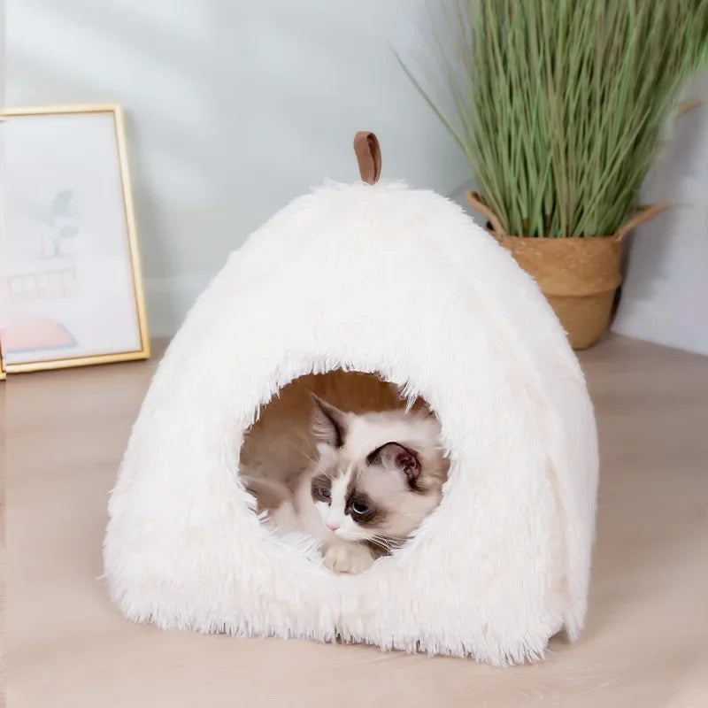 Soft Plush Long Triangle Cat Bed Pet Mattress Warm And Comfortable Basket Cat Dog Sleeping Room Nest Puppy