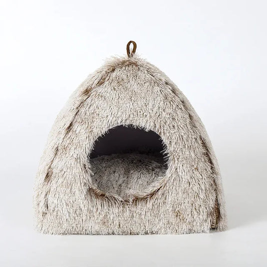 Soft Plush Long Triangle Cat Bed Pet Mattress Warm And Comfortable Basket Cat Dog Sleeping Room Nest Puppy