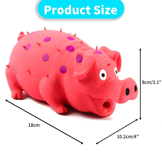 Squeaky Pig Dog Toy Durable Rubber Pig Squeaker Dog Puppy Chew Toys Latex Interactive Cute Toy for Small Medium Large Dogs