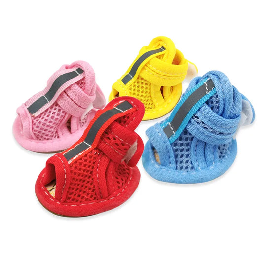 Summer Dog Shoes Breathable Mesh Puppy Pet Dog Shoes For Small Dogs Cats Cute Anti-Slip Chihuahua Pug Sandals Shoe Candy Colors