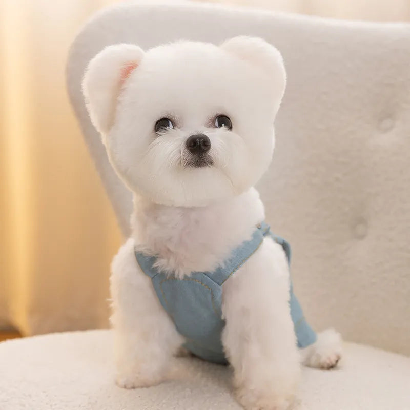 Winter Dog Clothes Jackets Pet Dog Strap Denim Skirt Vest For Small Dog Can Pull Two Feet Pet Dog Clothing Designer Dog Costume