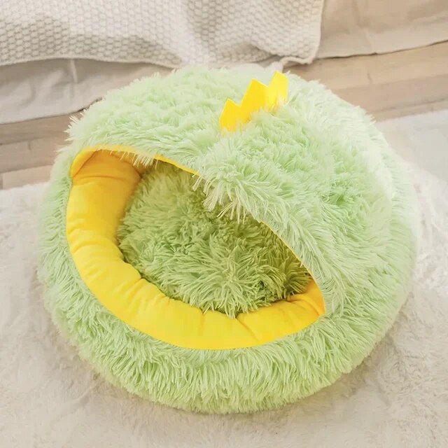 Winter New Long Plush Pet Cat Bed Round Cat Cushion Cat House Warm Cat Basket Cat Sleep Bag Cat Nest Kennel For Small Dog Cat