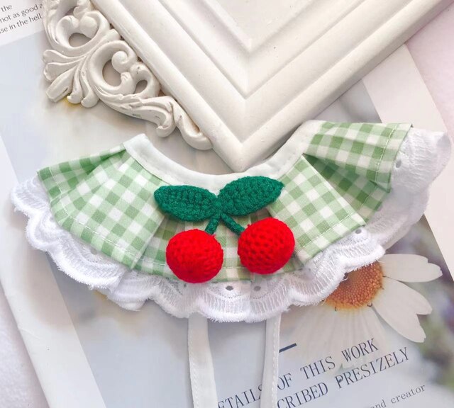 1PC Cute Pet Lace Bib Saliva Towel with Bow Lattice Flower