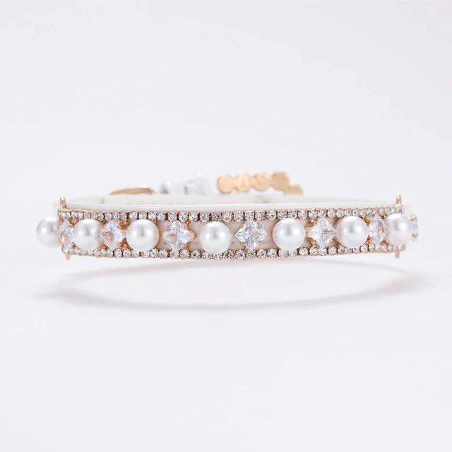 Dog Cat Pearl Collars with Crystal Rhinestone VERY FANCY!