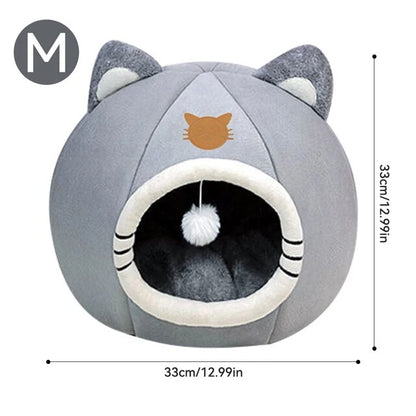 28-50cm Winter long Soft Plush Round Cat Bed Pet Mattress Warm Comfortable Basket Cat Dog 2 In 1 Sleeping Bag Nest For Dogs Cats