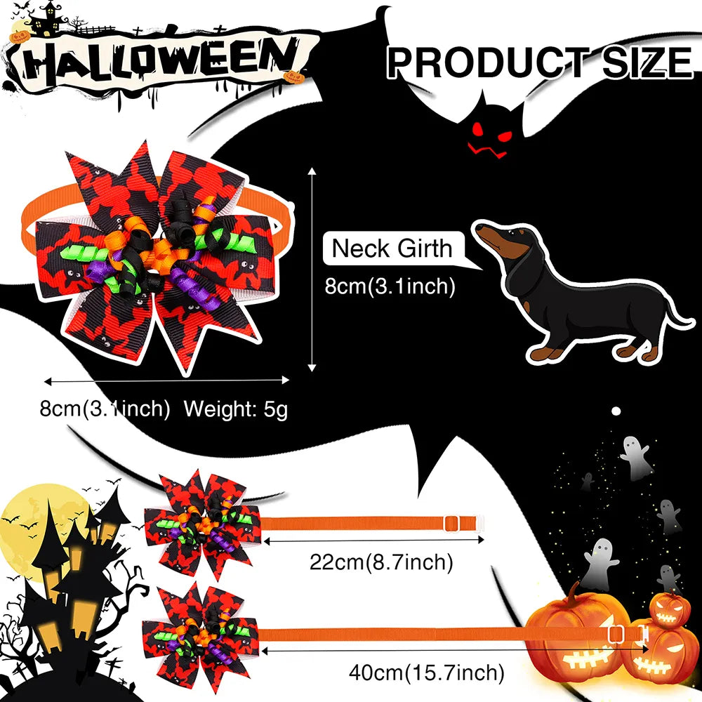 60Pieces Halloween Dogs Bow Ties