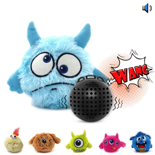 Interactive Dog Toys Bouncing Giggle Shaking Ball Dog Plush Toy Electronic Vibrating Automatic Moving Sounds Monster Puppy Toys