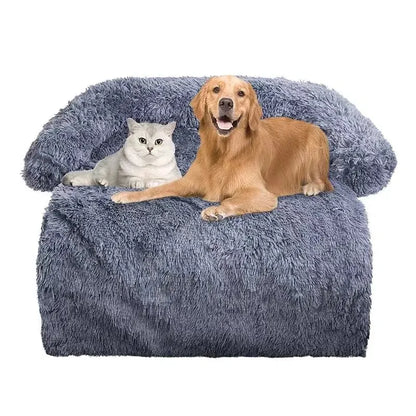 Calming Dog Bed Fluffy Plush Dog Mat for Furniture Protector with Removable Washable Cover for Large Medium Small Dogs and Cats