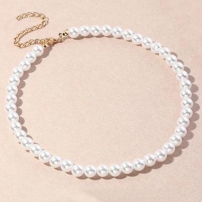 Classic Elegant White Pearl Chokers Necklace For Small Dogs