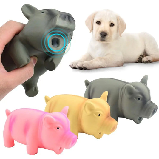 Cute Dog Chew Toys Rubber Sound Pig Grunting Squeak Latex Pet Toys for Dog Squeaker Chew Training Puppy Supplies Pet Products