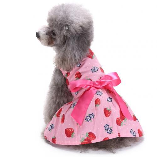 Cute Strawberry Pattern Dog Dress Dog