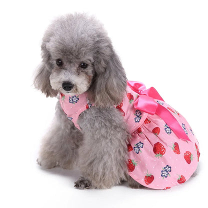 Cute Strawberry Pattern Dog Dress Dog